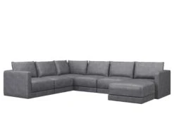 Basel U Shape Chaise Sofa 22 Basel U Shape Chaise Sofa -Home Decor Shop 0609121NADGY Basel 1 Seat No Arm Sofa Cortina Charcoal Leather H3