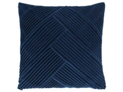 Navy Pleated Velvet Cushion Cover, 50x50cm