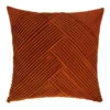 Rust Pleated Velvet Cushion Cover, 50x50cm