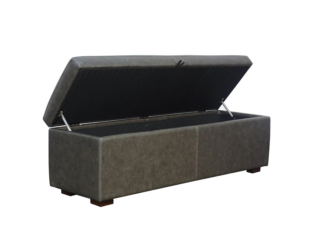 Miles Bench, Parrot Grey Leather 2 Miles Bench, Parrot Grey Leather - Image 2