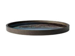 Slate Organic Glass Round Tray, 30cm