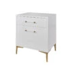 Ariel 2 Drawer Bedside Table Large, White