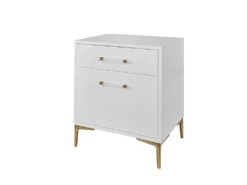 Ariel 2 Drawer Bedside Table Large, White