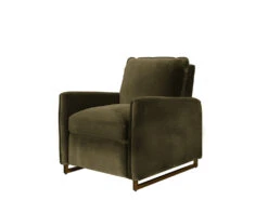 Beltran Recliner -Home Decor Shop 069669NOAGRN Beltran Recliner Olive Green Velvet Base Gold H1