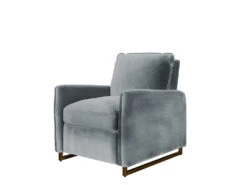 Beltran Recliner -Home Decor Shop 069669NOALBL Beltran Recliner Cambridge Blue Velvet Base Gold H1