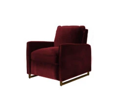 Beltran Recliner -Home Decor Shop 069669NOARED Beltran Recliner Ruby Red Velvet Base Gold H1