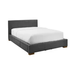 Moderna Bed With 2 Drawers Left -Home Decor Shop 069753DOBDGY Moderna Double Bed with 2 drawers Left Cortina Charcoal Leather H
