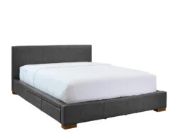 Moderna Bed With 2 Drawers Left -Home Decor Shop 069753KNGDGY Moderna King Bed with 2 drawers Left Cortina Charcoal Leather H