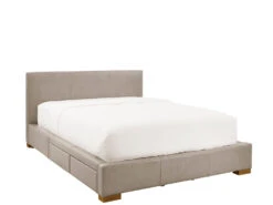 Moderna Bed With 2 Drawers Left -Home Decor Shop 069753QNNGRY Moderna Queen Bed with 2 drawers Left Cortina Dove Leather H