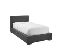 Moderna Bed With 2 Drawers Left -Home Decor Shop 069753SNGDRY Moderna Single Bed with 2 drawers Left Cortina Charcoal Leather H1