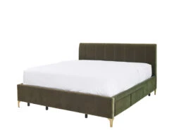 Andrea Bed With 4 Drawers 29 Andrea Bed With 4 Drawers -Home Decor Shop 069763KNGGRN Andrea King Bed with 2 Drawers Right Olive Green Velvet H1