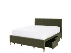 Andrea Bed With 4 Drawers 38 Andrea Bed With 4 Drawers -Home Decor Shop 069763QNNGRN Andrea Queen Bed with 2 Drawers Right Olive Green Velvet H3