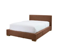 Moderna Bed With 2 Drawers Right 24 Moderna Bed With 2 Drawers Right -Home Decor Shop 069766DOBTAN Moderna Double Bed with 2 drawers Right Old Saddle Nut Leather H