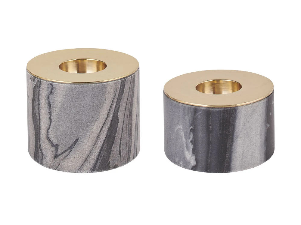 Jurek Votive, Grey Marble Tall 2 Jurek Votive, Grey Marble Tall - Image 2