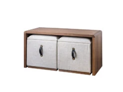 Abby Coffee Table And Storage Ottoman Walnut, Set Of 3