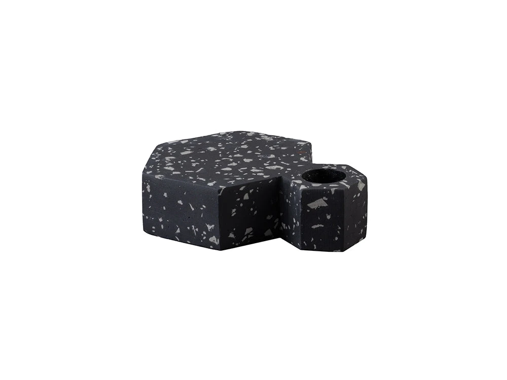 Terrazzo Candle Holder, Black 1 Terrazzo Candle Holder, Black