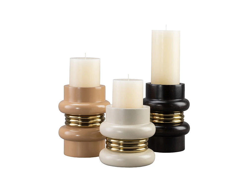 Ringo Candle Holder, Beige 2 Ringo Candle Holder, Beige - Image 2