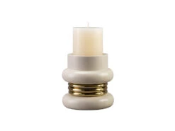 Ringo Candle Holder, White -Home Decor Shop 070582NOAWHI Ringo Candle Holder White 02