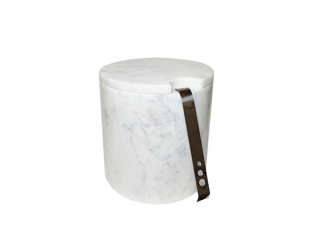 Staccato Ice Bucket, White Marble 1 Staccato Ice Bucket, White Marble