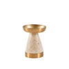Travertine Pillar Candle Holder, Low