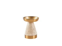 Travertine Pillar Candle Holder, Low