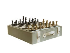 Excelsior Leather Box Chess Set
