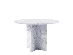Giovanni Round Marble Dining Table, Cross Leg