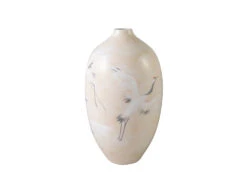 Cranes Hand Painted Ceramic Vase, Tall
