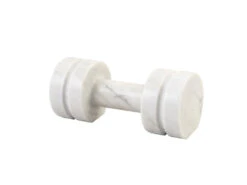 Dumbbell Ornament, White Marble