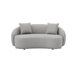 Dawn 3 Seater Curved Sofa -Home Decor Shop 0754403SELBL Dawn 3 Seat Sofa Hana Light Blue H2