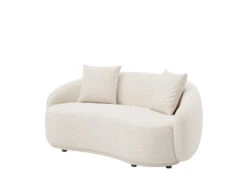 Dawn 3 Seater Curved Sofa -Home Decor Shop 0754403SEWHI Dawn 3 Seat Sofa Hana White H1