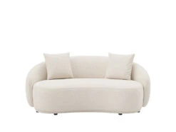 Dawn 3 Seater Curved Sofa -Home Decor Shop 0754403SEWHI Dawn 3 Seat Sofa Hana White H2