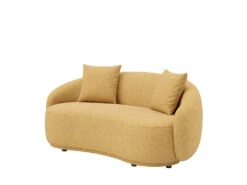 Dawn 3 Seater Curved Sofa -Home Decor Shop 0754403SEYEL Dawn 3 Seat Sofa Hana Mustard H1