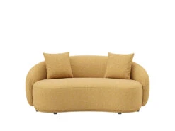 Dawn 3 Seater Curved Sofa -Home Decor Shop 0754403SEYEL Dawn 3 Seat Sofa Hana Mustard H2