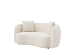 Lilly 2 Seater Curved Sofa -Home Decor Shop 0754412SEWHI Lilly 2 Seat Sofa Hana White H1