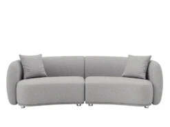 Lilly 4 Seater Curved Sofa -Home Decor Shop 0754414SELBL Lilly 4 Seat Sofa Hana Light Blue H2