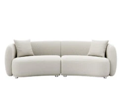 Lilly 4 Seater Curved Sofa -Home Decor Shop 0754414SENAT Lilly 4 Seat Sofa Kuka Natural H2