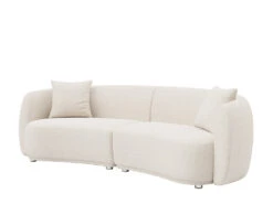 Lilly 4 Seater Curved Sofa -Home Decor Shop 0754414SEWHI Lilly 4 Seat Sofa Hana White H1