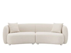 Lilly 4 Seater Curved Sofa -Home Decor Shop 0754414SEWHI Lilly 4 Seat Sofa Hana White H2