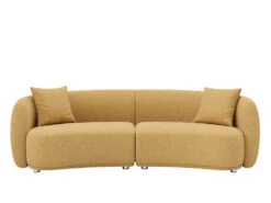 Lilly 4 Seater Curved Sofa -Home Decor Shop 0754414SEYEL Lilly 4 Seat Sofa Hana Mustard H2