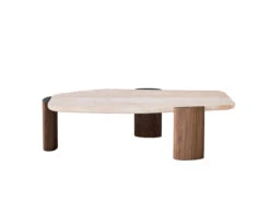 Caleb Coffee Table, Travertine Top Medium