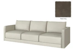 Basel Mini 3 Seat Sofa -Home Decor Shop 3Seat CHA ParrotGreyLeather