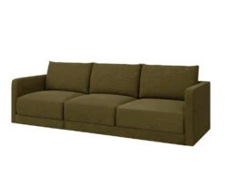 Basel Mini 3 Seat Sofa -Home Decor Shop 3Seat GRN OliveGreenVelvet