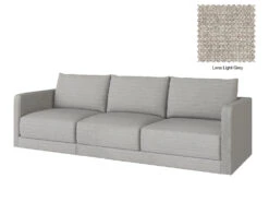 Basel Mini 3 Seat Sofa -Home Decor Shop 3Seat LGY LenaLightGreyFabric