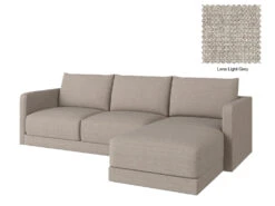 Basel Mini 3 Seat L Shape Right Sofa 35 Basel Mini 3 Seat L Shape Right Sofa -Home Decor Shop Basel 3LR 15 LGY Lena Light Grey 1