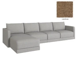 Basel 4 Seat L Shape Left Sofa 31 Basel 4 Seat L Shape Left Sofa -Home Decor Shop Basel 4LL 11 DBR Lena Brown