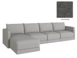 Basel 4 Seat L Shape Left Sofa 33 Basel 4 Seat L Shape Left Sofa -Home Decor Shop Basel 4LL 13 DGY Lena Dark Grey