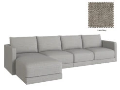 Basel 4 Seat L Shape Left Sofa 34 Basel 4 Seat L Shape Left Sofa -Home Decor Shop Basel 4LL 14 GRY Lena Grey