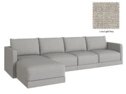 Basel 4 Seat L Shape Left Sofa 35 Basel 4 Seat L Shape Left Sofa -Home Decor Shop Basel 4LL 15 LGY Lena Light Grey