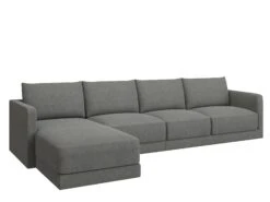 Basel 4 Seat L Shape Left Sofa 37 Basel 4 Seat L Shape Left Sofa -Home Decor Shop Basel 4LL Otter Sofa Grey H1
